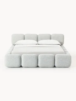 New Cama tapizada en tejido bouclé con espacio de almacenamiento Tayla Camas Tapizadas|Camas