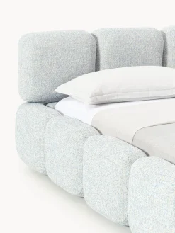 New Cama tapizada en tejido bouclé con espacio de almacenamiento Tayla Camas Tapizadas|Camas