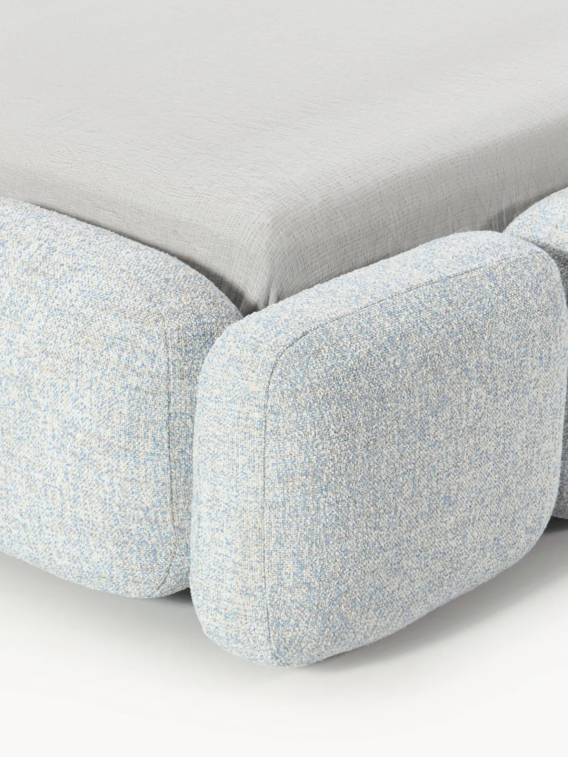 New Cama tapizada en tejido bouclé con espacio de almacenamiento Tayla Camas Tapizadas|Camas