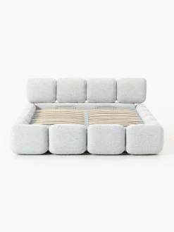 New Cama tapizada en tejido bouclé con espacio de almacenamiento Tayla Camas Tapizadas|Camas