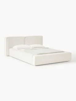 Camas Tapizadas|Camas>Westwing Collection Cama tapizada en tejido bouclé Lennon Bouclé blanco Off White