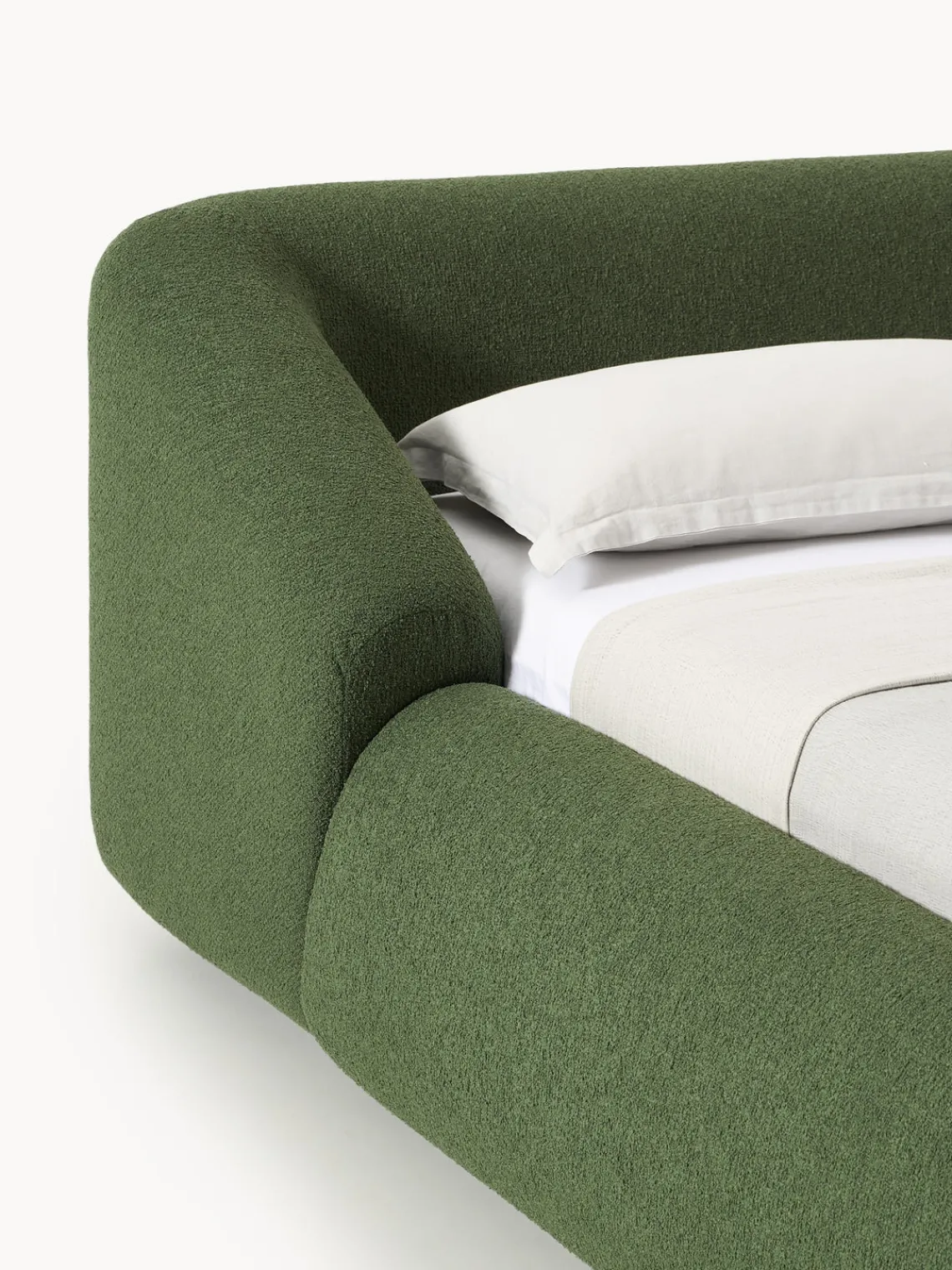 Clearance Cama tapizada en tejido bouclé Sofia Camas Tapizadas|Camas