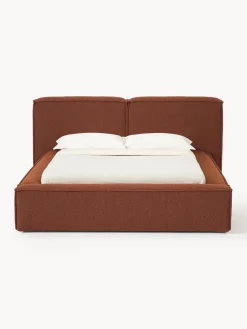 Camas Tapizadas|Camas></noscript>Westwing Collection Cama tapizada en tejido bouclé Lennon Bouclé terracota