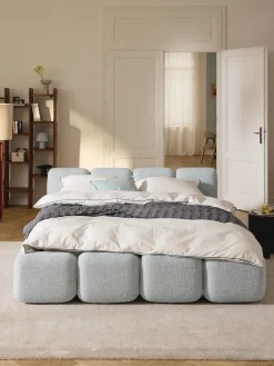 Hot Cama tapizada en tejido bouclé Tayla Camas Tapizadas|Camas