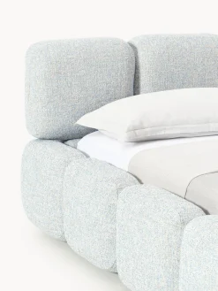 Hot Cama tapizada en tejido bouclé Tayla Camas Tapizadas|Camas