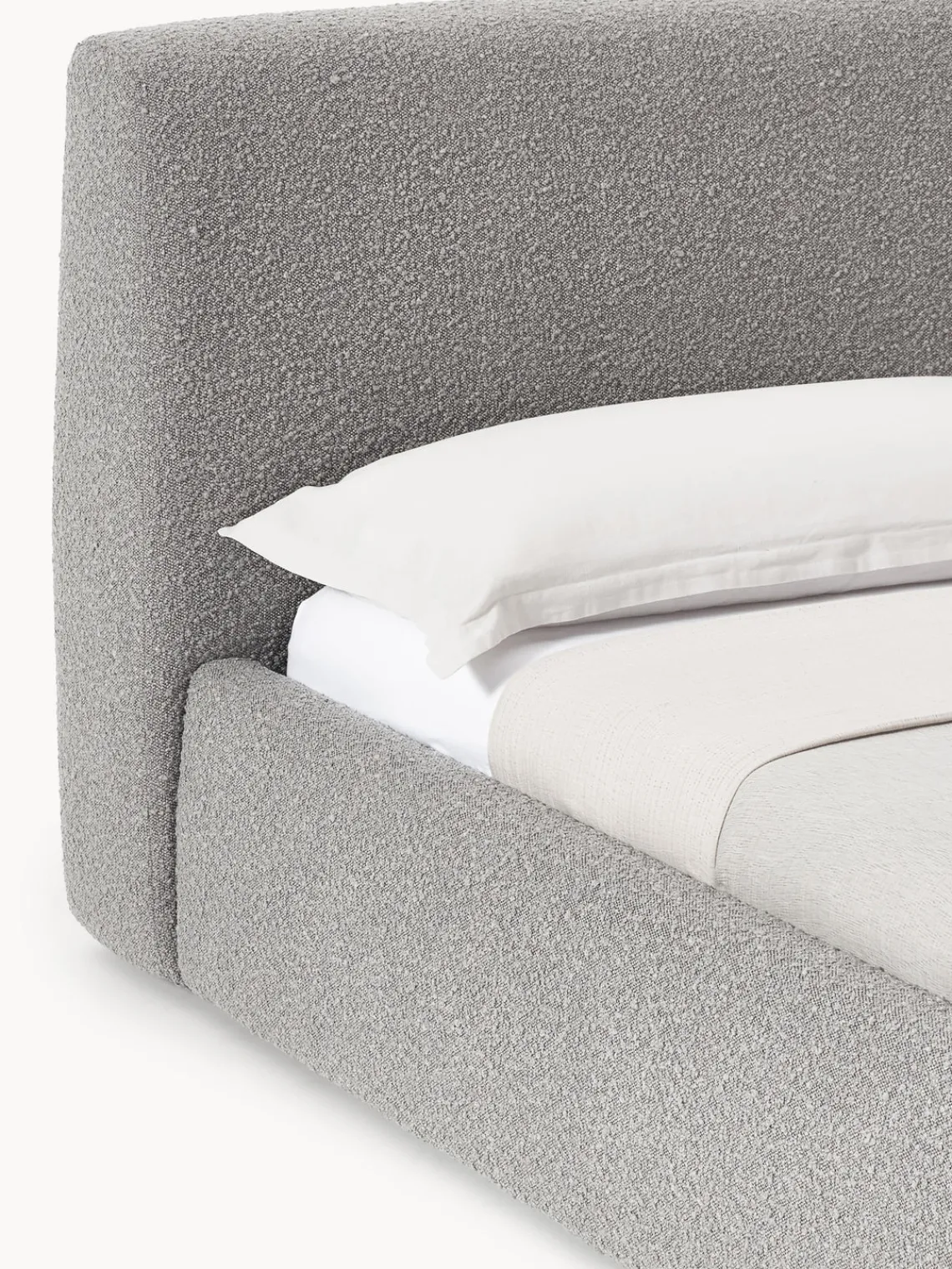 Online Cama tapizada en tejido bouclé Cloud Camas Tapizadas|Camas