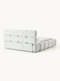 Camas Tapizadas|Camas></noscript>Westwing Collection Cama tapizada en tejido bouclé Tayla Bouclé azul claro