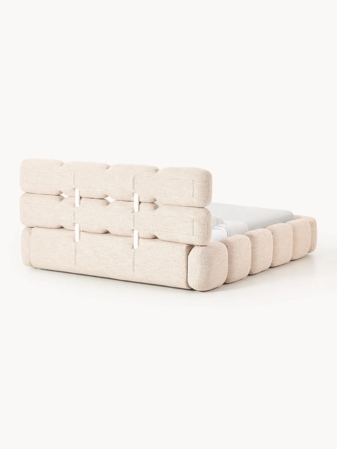 Sale Cama tapizada en tejido bouclé con espacio de almacenamiento Tayla Camas Tapizadas|Camas