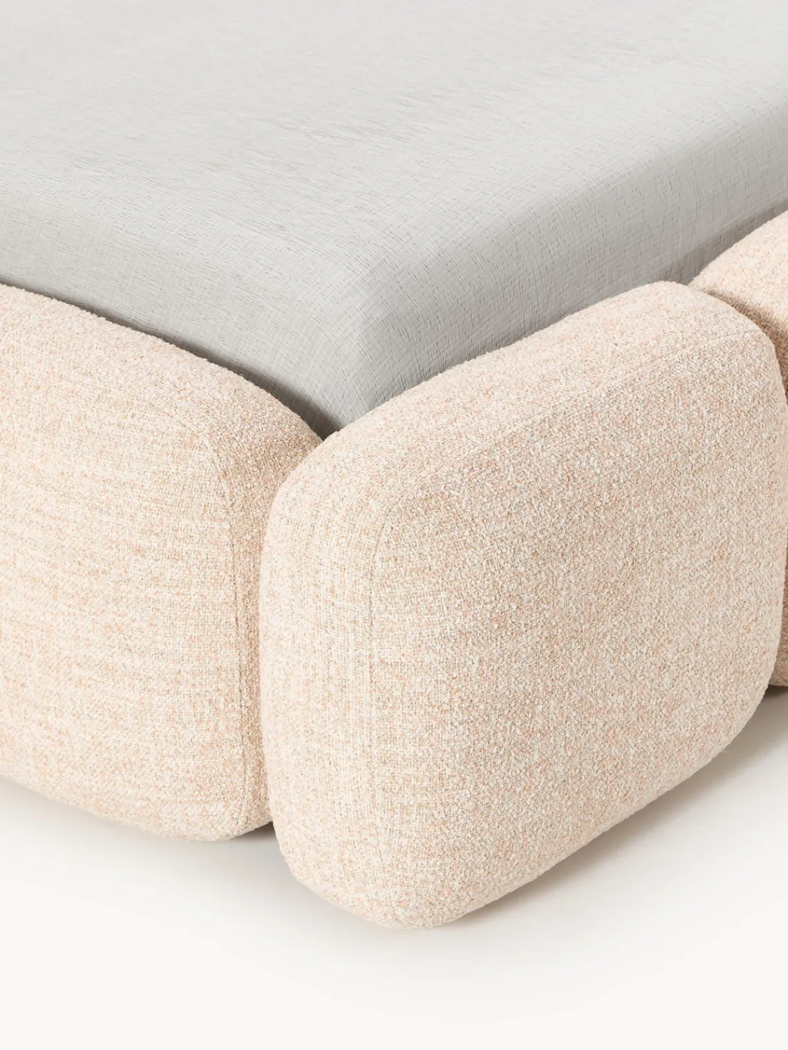 Sale Cama tapizada en tejido bouclé con espacio de almacenamiento Tayla Camas Tapizadas|Camas