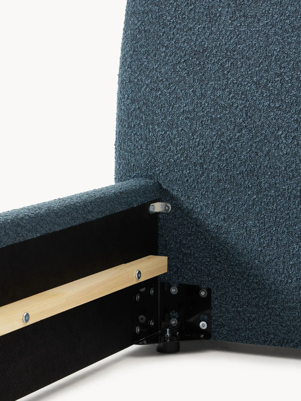 Camas Tapizadas|Camas>Westwing Collection Cama tapizada en tejido bouclé Cloud Bouclé gris azulado