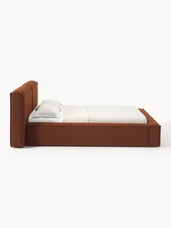 Clearance Cama tapizada en tejido bouclé Lennon, con espacio de almacenamiento Camas Tapizadas|Camas