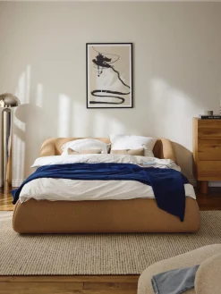 Online Cama tapizada en tejido bouclé Sofia Camas Tapizadas|Camas