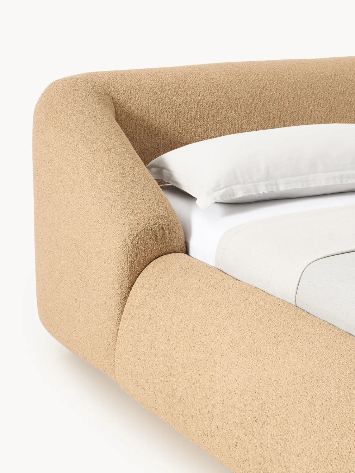 Online Cama tapizada en tejido bouclé Sofia Camas Tapizadas|Camas