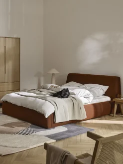 Camas Tapizadas|Camas>Westwing Collection Cama tapizada en tejido bouclé Cloud Bouclé terracota