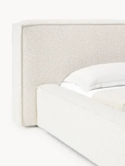 Outlet Cama tapizada en tejido bouclé Lennon, con espacio de almacenamiento Camas Tapizadas|Camas