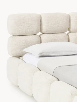Camas Tapizadas|Camas></noscript>Westwing Collection Cama tapizada en tejido bouclé Tayla Bouclé beige claro