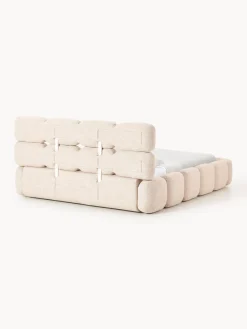 Hot Cama tapizada en tejido bouclé Tayla Camas Tapizadas|Camas