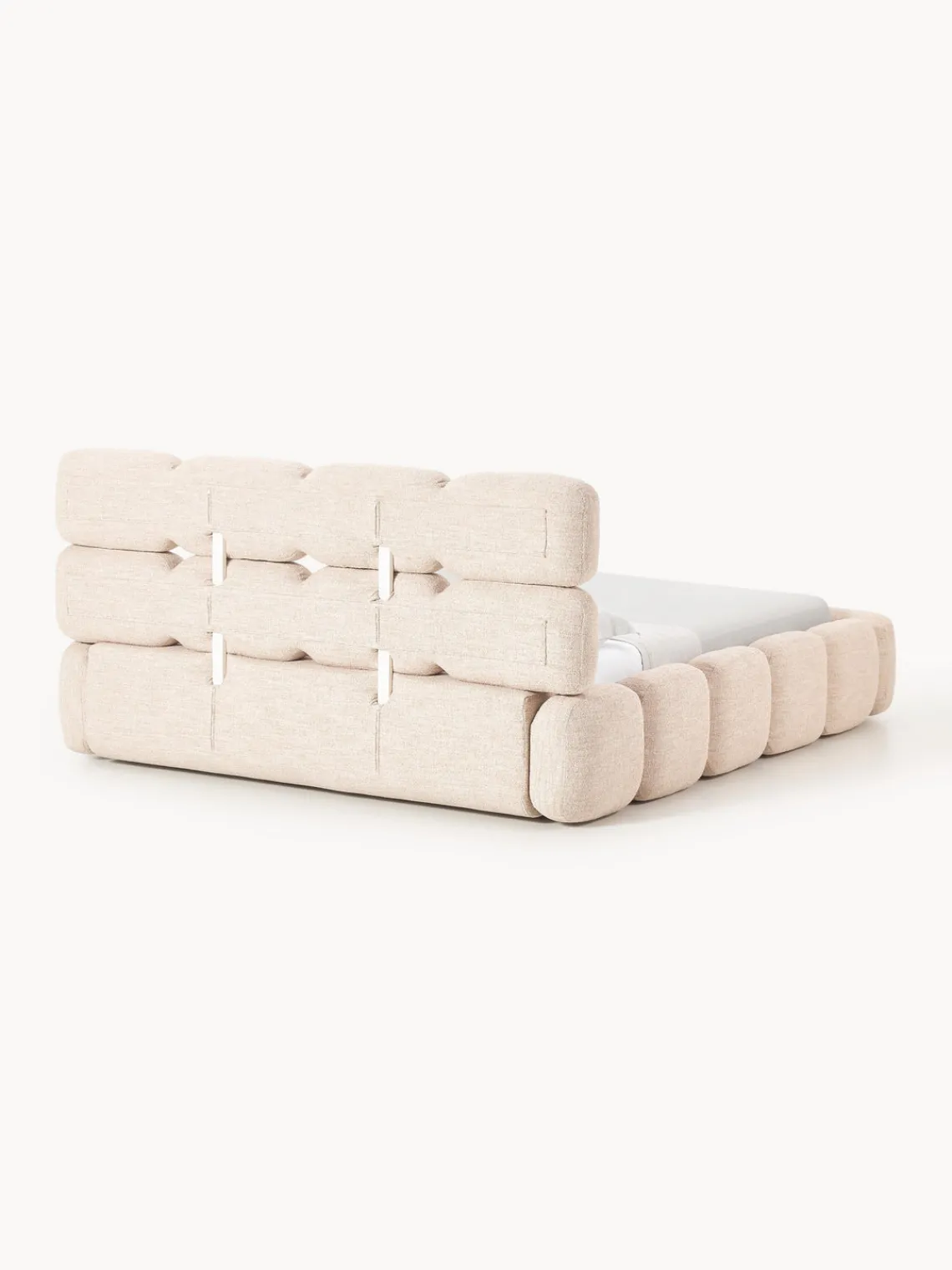 Hot Cama tapizada en tejido bouclé Tayla Camas Tapizadas|Camas