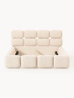 Hot Cama tapizada en tejido bouclé Tayla Camas Tapizadas|Camas