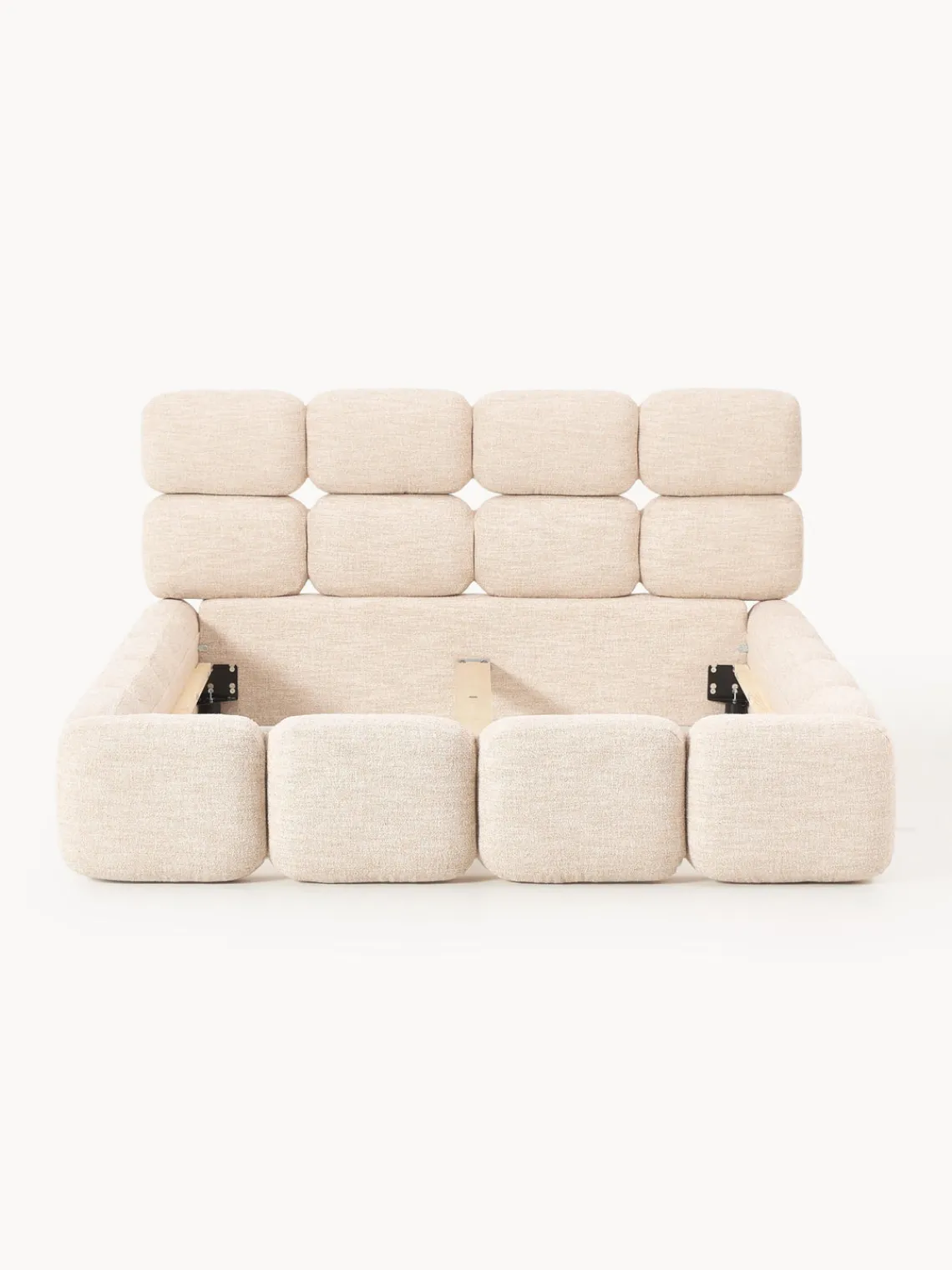 Hot Cama tapizada en tejido bouclé Tayla Camas Tapizadas|Camas