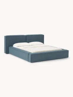 Clearance Cama tapizada en tejido bouclé Lennon, con espacio de almacenamiento Camas Tapizadas|Camas