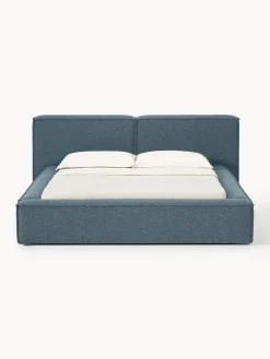 Clearance Cama tapizada en tejido bouclé Lennon, con espacio de almacenamiento Camas Tapizadas|Camas