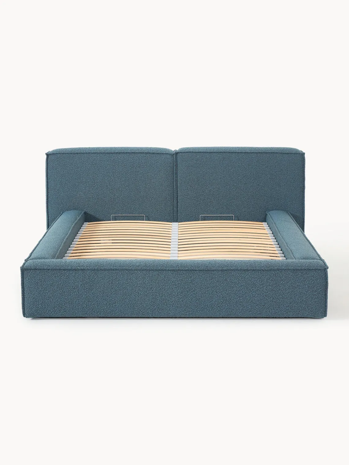 Clearance Cama tapizada en tejido bouclé Lennon, con espacio de almacenamiento Camas Tapizadas|Camas
