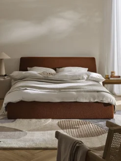 Clearance Cama tapizada en tejido bouclé con espacio de almacenaje Cloud Camas Tapizadas|Camas