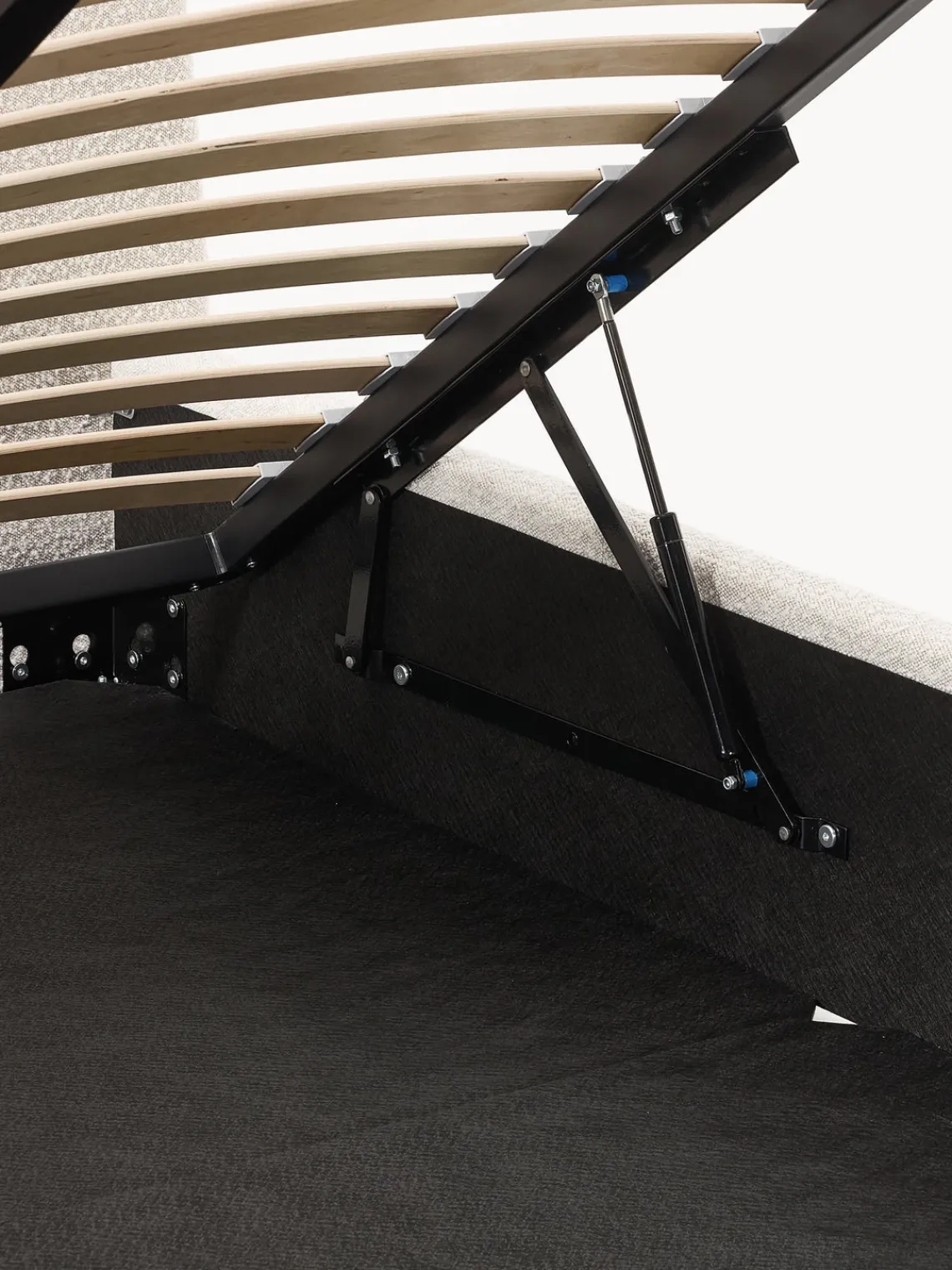 Camas Tapizadas|Camas>Westwing Collection Cama tapizada en tejido bouclé con espacio de almacenaje Cloud Bouclé blanco Off White