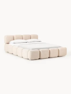Outlet Cama tapizada en tejido bouclé Tayla Camas Tapizadas|Camas