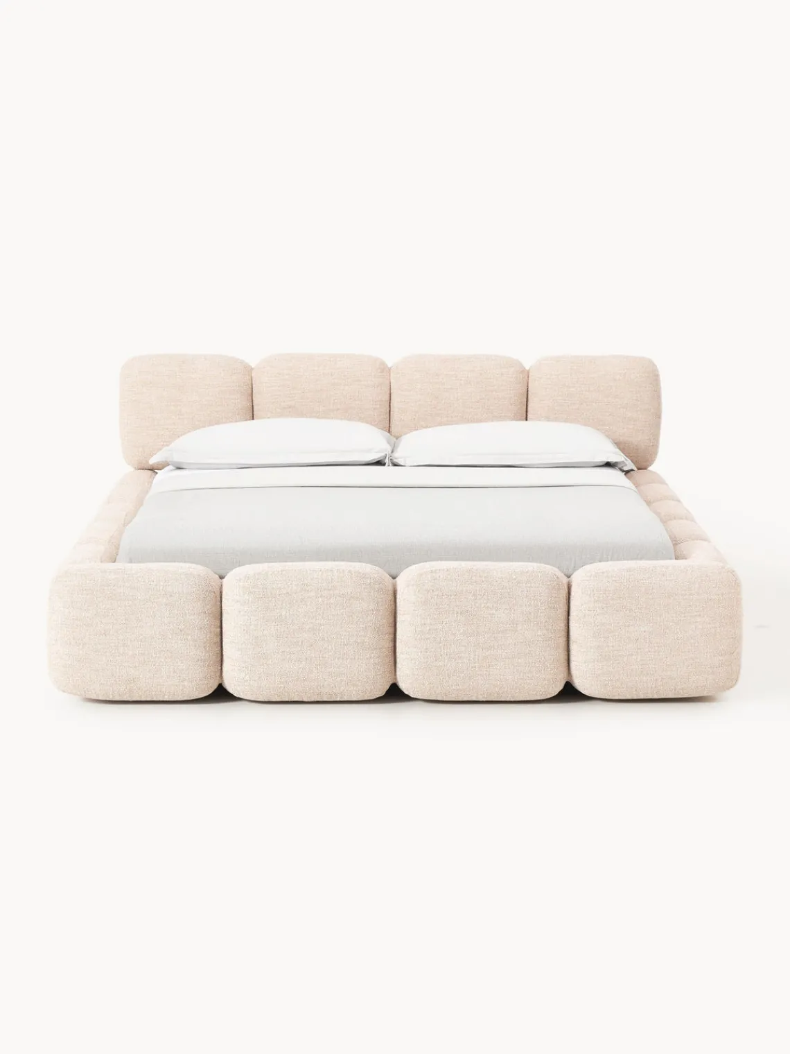 Outlet Cama tapizada en tejido bouclé Tayla Camas Tapizadas|Camas