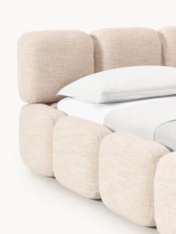 Outlet Cama tapizada en tejido bouclé Tayla Camas Tapizadas|Camas