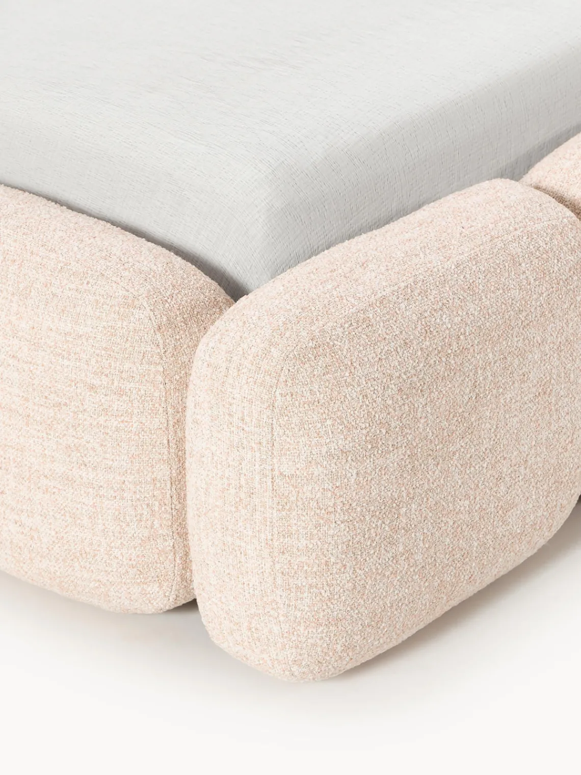 Outlet Cama tapizada en tejido bouclé Tayla Camas Tapizadas|Camas