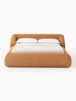 Camas Tapizadas|Camas></noscript>Westwing Collection Cama tapizada en tejido bouclé Sofia Bouclé marrón claro