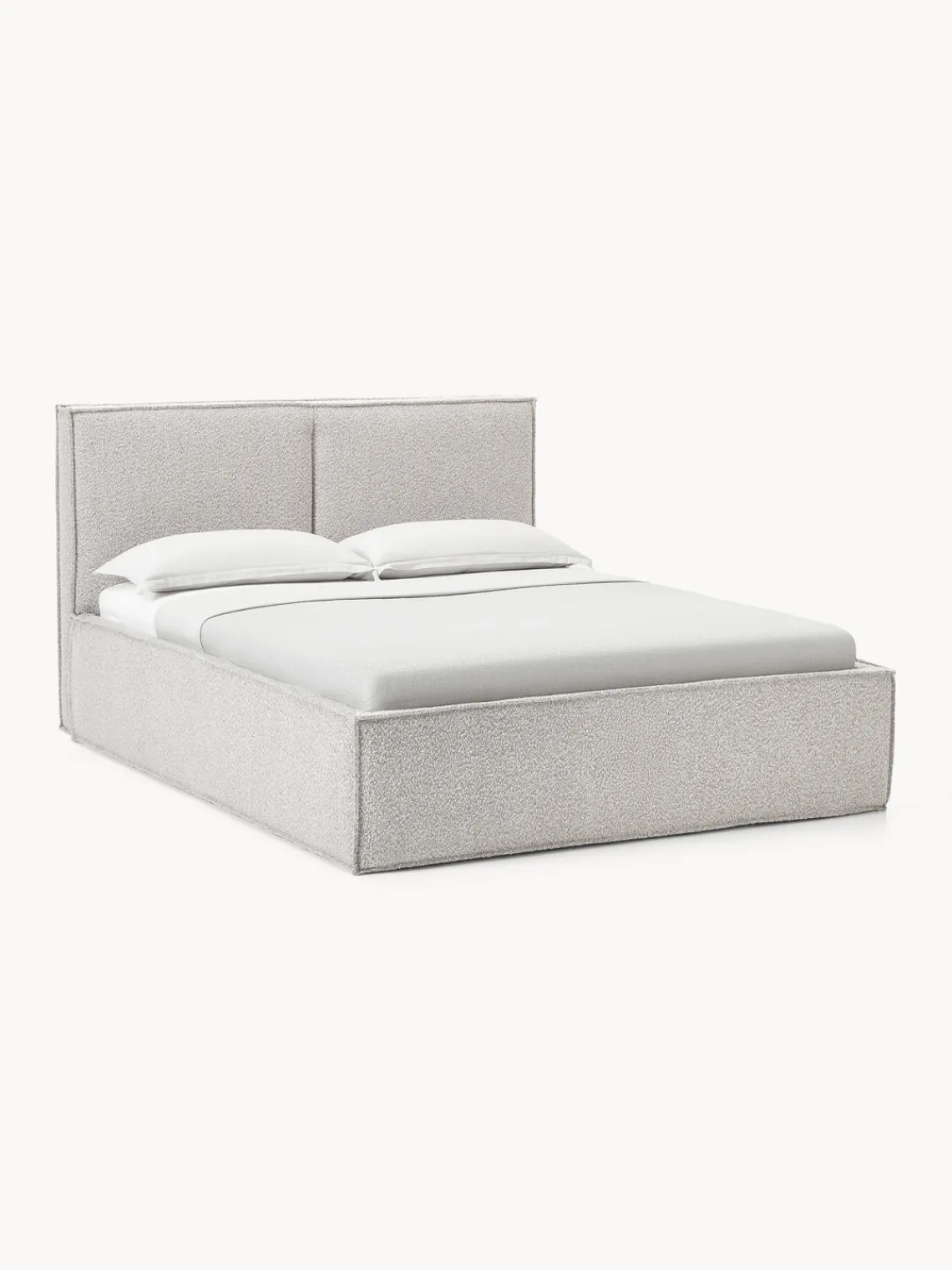 Camas Tapizadas|Camas>Westwing Collection Cama tapizada en tejido bouclé Dream Bouclé taupe