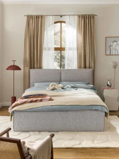 Camas Tapizadas|Camas>Westwing Collection Cama tapizada en tejido bouclé Dream Bouclé taupe