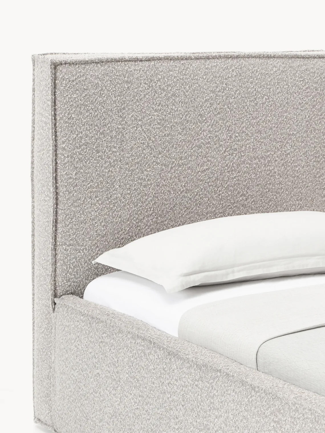 Camas Tapizadas|Camas>Westwing Collection Cama tapizada en tejido bouclé Dream Bouclé taupe