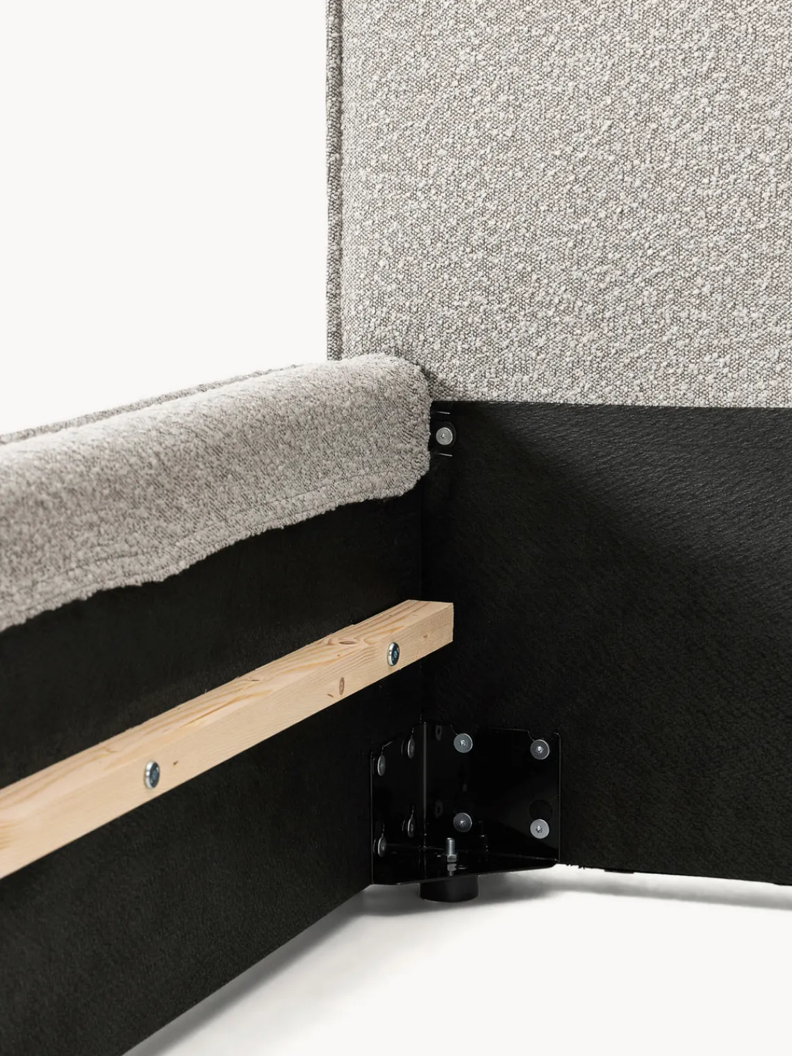 Camas Tapizadas|Camas>Westwing Collection Cama tapizada en tejido bouclé Dream Bouclé taupe