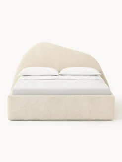 Online Cama tapizada en tejido bouclé Gary Camas Tapizadas|Camas