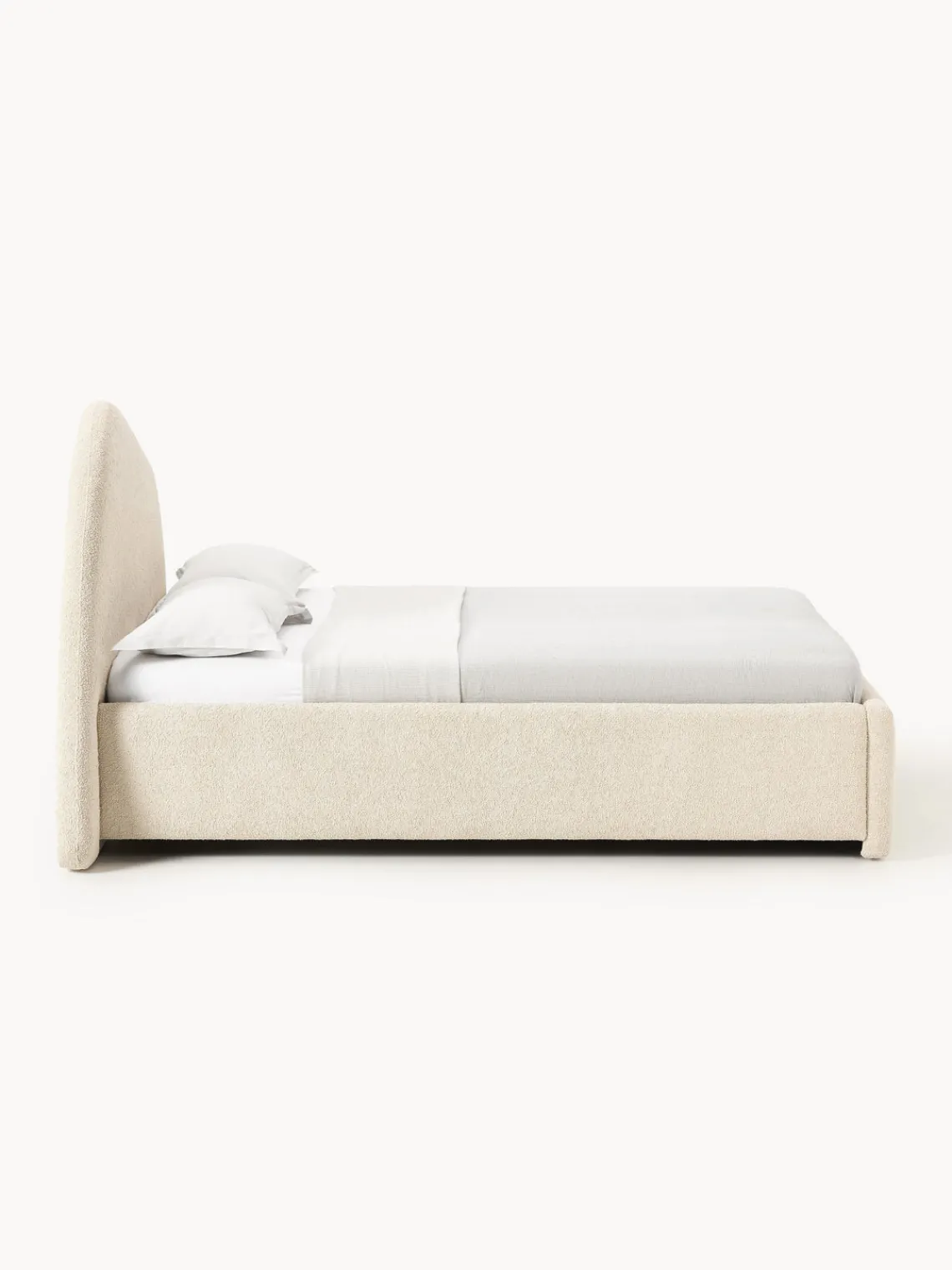 Online Cama tapizada en tejido bouclé Gary Camas Tapizadas|Camas