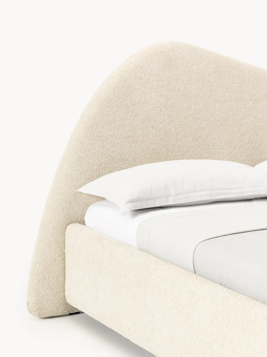 Online Cama tapizada en tejido bouclé Gary Camas Tapizadas|Camas