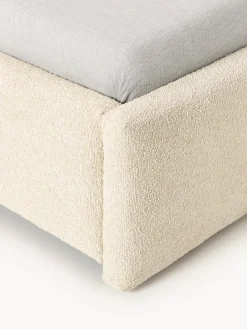 Online Cama tapizada en tejido bouclé Gary Camas Tapizadas|Camas