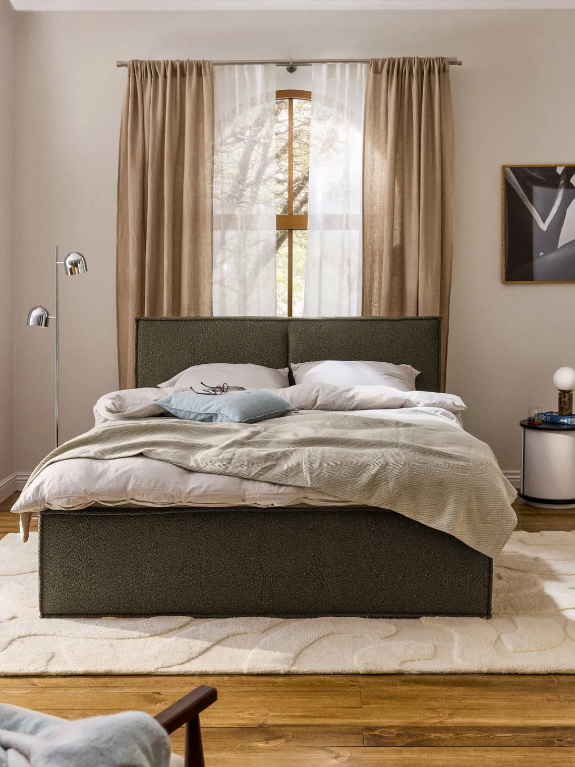 New Cama tapizada en tejido bouclé Dream Camas Tapizadas|Camas