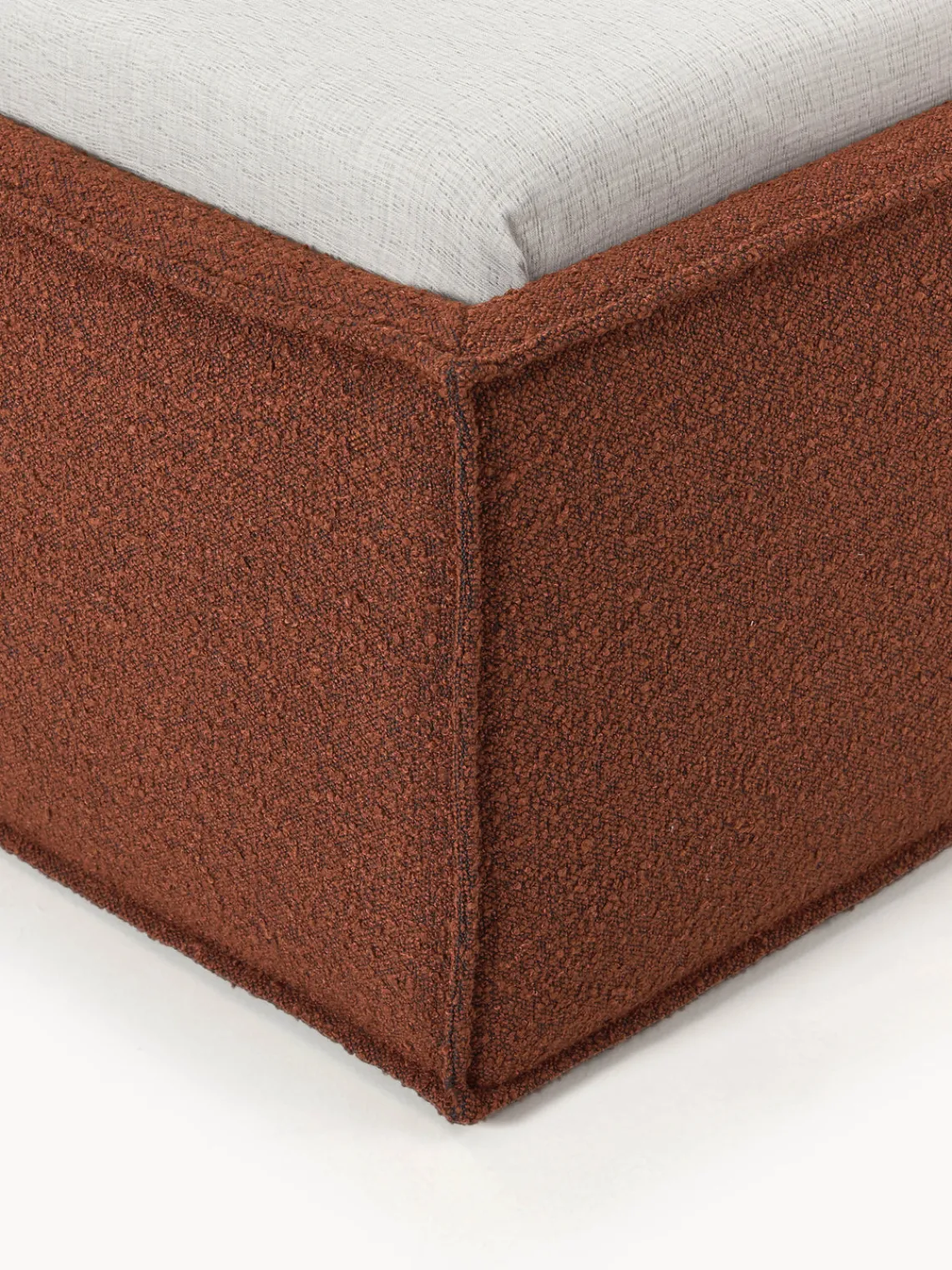 Camas Tapizadas|Camas>Westwing Collection Cama tapizada en tejido bouclé con espacio de almacenamiento Dream Bouclé terracota