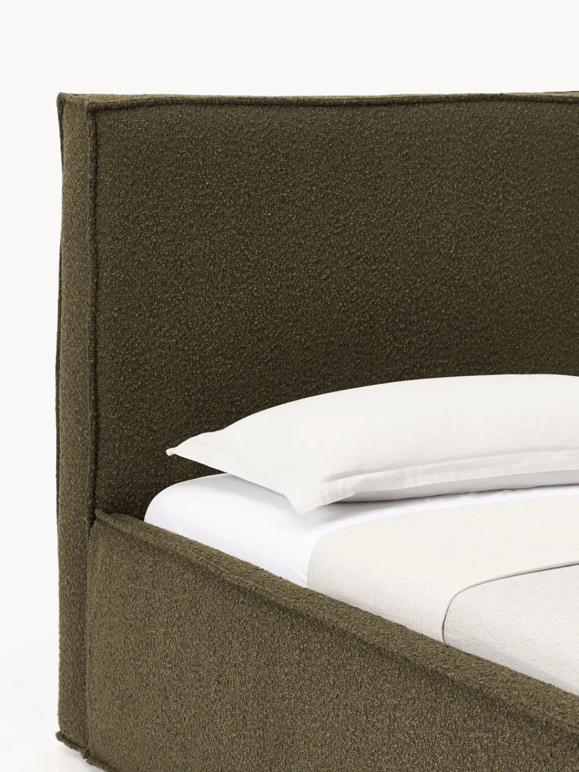 New Cama tapizada en tejido bouclé con espacio de almacenamiento Dream Camas Tapizadas|Camas