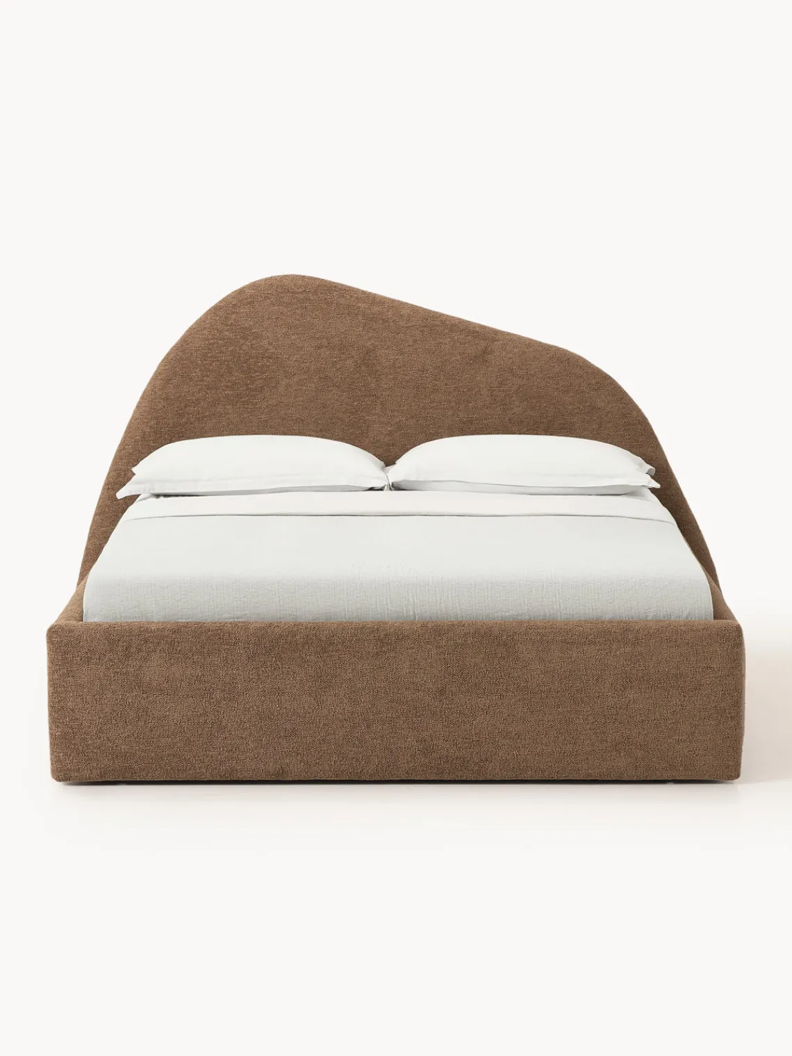 Camas Tapizadas|Camas>Westwing Collection Cama tapizada en tejido bouclé Gary Bouclé marrón