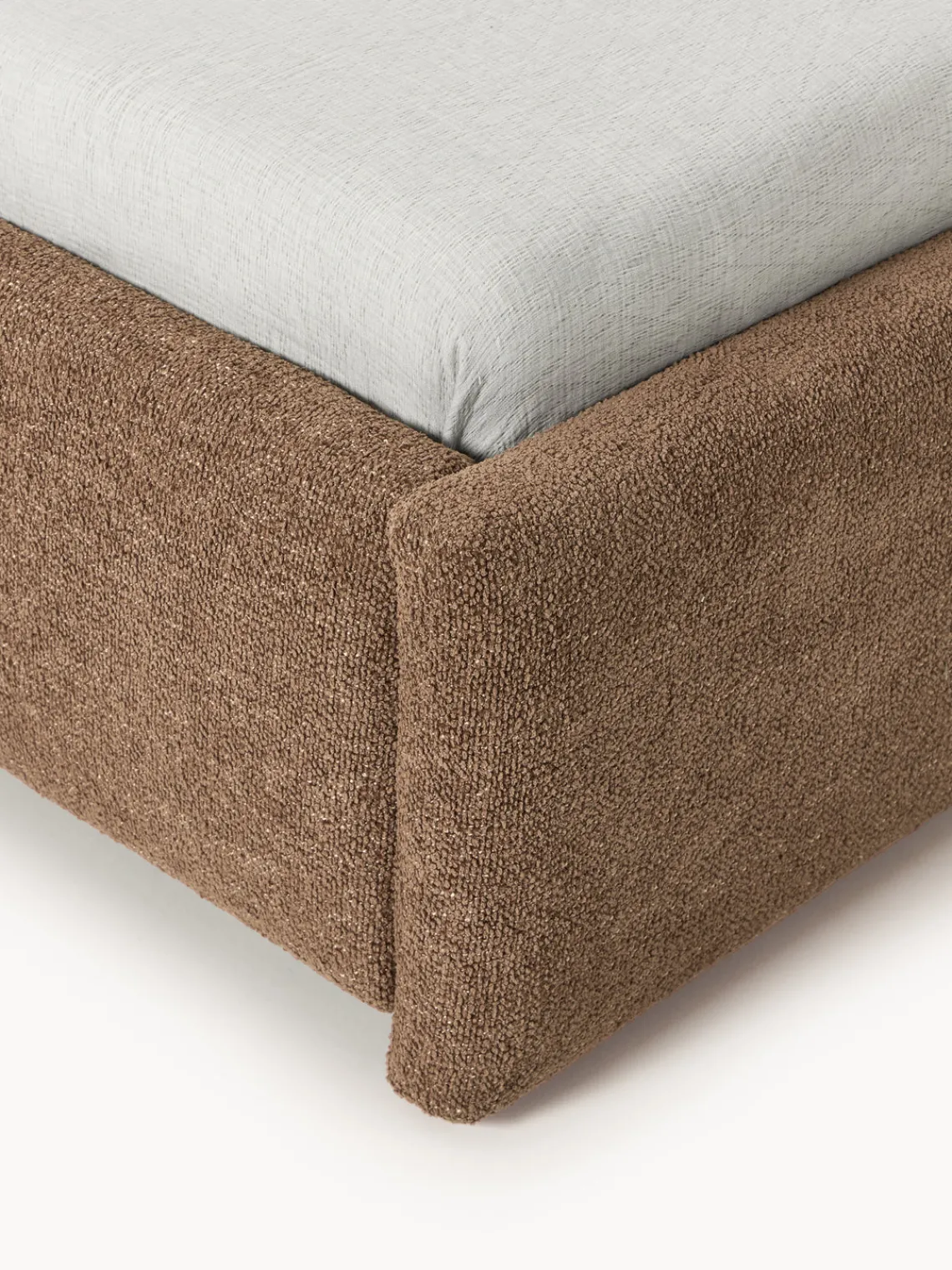 Camas Tapizadas|Camas>Westwing Collection Cama tapizada en tejido bouclé Gary Bouclé marrón