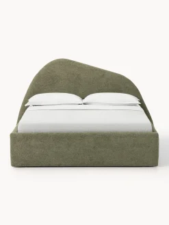 Camas Tapizadas|Camas></noscript>Westwing Collection Cama tapizada en tejido bouclé Gary Bouclé verde