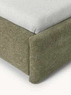 Camas Tapizadas|Camas></noscript>Westwing Collection Cama tapizada en tejido bouclé Gary Bouclé verde