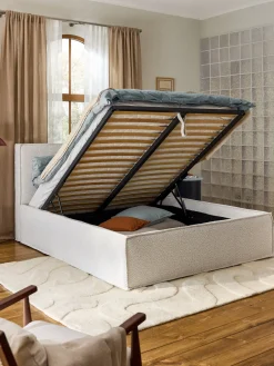 Sale Cama tapizada en tejido bouclé con espacio de almacenamiento Dream Camas Tapizadas|Camas
